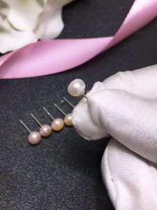 AURORA Real 925 Silver Natural Freshwater Pearl Oblate Beads Stud Earrings Jewelry ES925-5