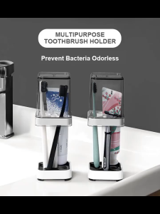 【1pcs】Bathroom Clear Toothbrush Holder Organizer Multipurpose Portable Toothbrush Case with Mouthwash Cup Travel Dustproof Storage lagayan ng toothbrush with cover