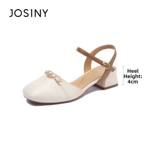 Josiny | Elevating Thick Heel Summer Flat Shoes