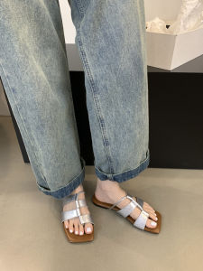 Elegant Flat Bottom Woven Slippers for Women Spring Summer New Design Sensation Casual Comfortable Slip-On Shoes