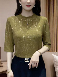 QIAOXIZI | Stylish Loose-Fit Large Size Mid-Sleeve T-Shirt