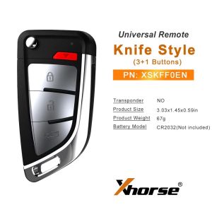 1/3/5PCS Xhorse XSKFF1EN /XSKFF0EN Mart Remote Key Knife Style 3 /4Buttons
