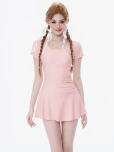 Bộ Đồ Bơi Liền Thân Phong Cách Mới 2025 Màu Hồng Ballet Dress Phong Cách Tươi Mới Thu Nhỏ Cho Bé Gái Đi Du Lịch Suối Nước Nóng