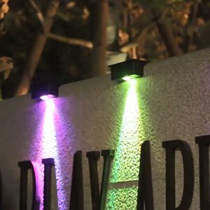 2 Pack Solar Wall Lights 3 LED Solar Fence Lights Outdoor Waterproof Solar Deck Lights Wall Lights for Fence Post Yard Pathway