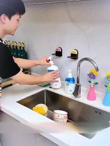 Wall Bottle Hanger Shower Gel Bottle Rack Hook Punch-Free Bathroom Bottle Storage Holder