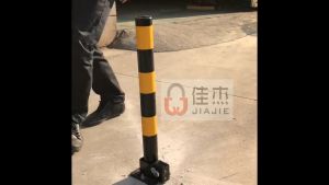 『Up to 10% off😯❗』Lockable Spring-Loaded Parking Security Bollard Fold-Down Anti-Theft Metal Post for Driveway & Garage Use Reflective Design for Night Visibility 立柱锁