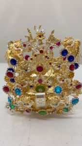 【福田】伯公帽（双色珠钻）24k 真兵器-（神像/金身适用/佛具用品/神像装饰/神像帽子/伯公/大伯公）