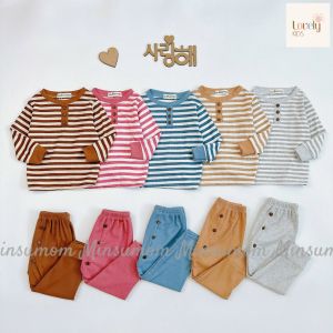 Set Quần Áo Thu Đông Cho Bé Trai Bé Gái 8-18kg [Deal Sốc] Bộ Đồ Dài Tay Len Tăm Cho Bé Trai Gái DÀI GÂN SỌC Lovely Kids Official Store