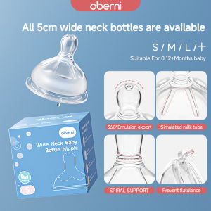 Oberni （Ready Stock） 5cm Wide Neck Soft Pacifier Imitation Breast Milk Food Grade Silicone Baby Pacifier (Anti Colic) (0m+)