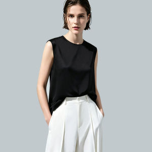 AMII | Round Neck Flared Dress Chiffon Shirt Long Pants Set For Women