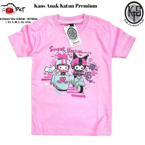 KFS 125 Baju Kaos Kuromi & My Melody Anak Perempuan Katun Premium 1 Tahun Sampai 10 Tahun