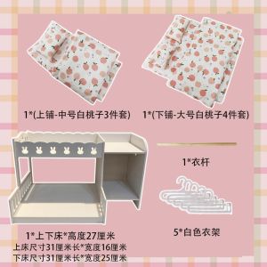 Cotton Vải Bông Nội Thất Nhà Búp Bê Tủ Quần Áo Lưu Trữ Hai Lớp Ba Bộ Móc Treo Búp Bê Barbie Giả Vờ Chơi Nhà Búp Bê Đạo Cụ