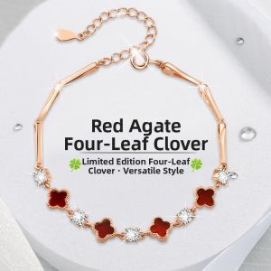 Luxury Gift 4-Leaf Clover Malachite Bracelet