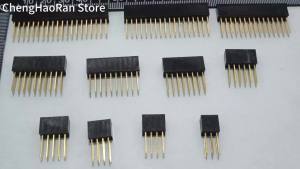 ChengHaoRan 10 Cái Chân Cắm Dọc Loại Pin Header Nam Khoảng Cách 2.54mm Hai Hàng Khớp Nối PCB Tùy Chọn 2x2 3 4 5 6 8 10 15 18 20 Chân