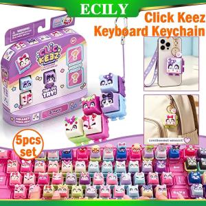 ECILY Click Keez Keyboard Keychain Blind Box Clickeez Mechanical Keyboard Keycaps Hanging Keychain Stress-Relief Collectible Childrens Toy