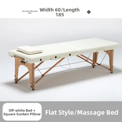 Portable Folding Massage Bed Beauty Therapy Wellness Fitness Tattoo Bed Wooden Material Kneading Tapping Percussion Stretching