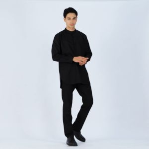 Gizmo Baju Koko Kurta Muslim Premium Lengan Panjang Abu