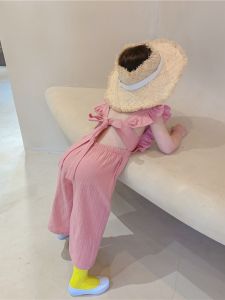 ชุดเดรสเด็กผู้หญิงสไตล์เกาหลีฤดูร้อน ชุดเด็กน่ารักและทันสมัย ​​กางเกงขายาว ชุดเด็ก 2-7 ปี เสื้อผ้าเด็ก ชุดเด็ก