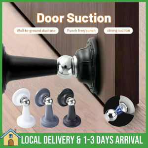 Stainless Steel Strong Magnetic Door Stopper Penghalang Pintu Punch-free Self-Adhesive Anti-collision Silent Room Toilet Door Ground Suction Door