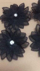 1pcs 7cm Black Flower Patches Embroidery Lace flower for cloth wedding dress sew patch diy flower patches bunga tampal