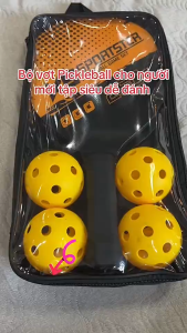 Bộ 2 Vợt Chơi Bóng Pickleball Siêu Nhẹ Và Chuyên Nghiệp Bền Đẹp Tặng Kèm Túi Đựng 4 Quả Bóng