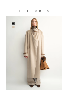 Classic Asymmetric Double-colored Wool Silk Coat Black