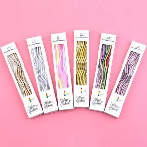 Lilin Ulang Tahun Spiral ultah Murah macaron chrome metalik