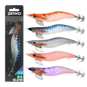 Đèn Đuôi Mực SEAYO Dream Wood Shrimp Soft Thread Squid Night Glow UV Mực 3.5 Móc Câu Cá Ngừ Đại Dương Câu Cá Thuyền