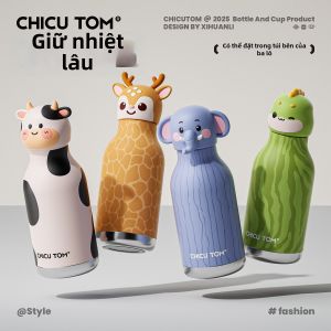 CHICU TOM | Cốc Sứ Có Đế Hút Nhiệt Dành Cho Học Sinh