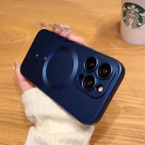 Luxury Matte For Magsafe Magnetic Wireless Charge Phone Cases For iPhone 15 14 13 12 11 Pro Max Plus Case Soft Cover Accessories