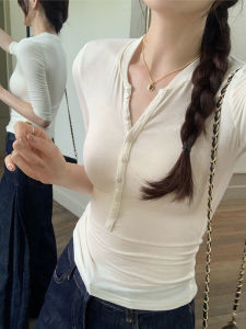 Áo Thun Nữ Tay Giữa Cổ Cao Một Bên Vai Thời Trang Mùa Hè 2025 Áo Sơ Mi Lót Trong Màu Trơn Dài Vừa Phải Thường Ngày