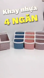 Giỏ Nhựa Nhiều Ngăn Khay Nhựa 4 Ngăn Đựng Bút Đựng Đồ Đa Năng VIỆT NHẬT 5696 - TADAHOME