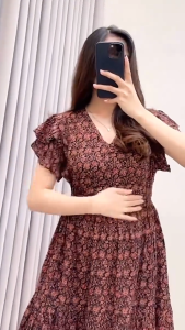 BIG PROMO!! Daster Dress Kimono Lengan Pendek Ruffle Bisa COD Daster Bumil Gratis Ongkir