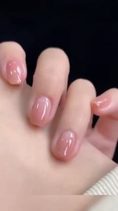 GG BEAUTYS BOX 24pcs Fake NaiIs With GIue Short&Iong French Tip Nail False Nails Nail Art lce Camellia Pearl Powder Transparent Nails