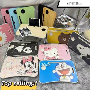 WD Horit ราคาโปร โต๊ะคอม โต๊ะวางโน้ตบุ๊ค โต๊ะนั่งกับพื้น โต๊ะเขียนหนังสือ [ขนาด40x60cm.]โต๊ะพับ โต๊ะพับวางโน๊ตบุ๊คลายการ์ตูน พับเก็บ