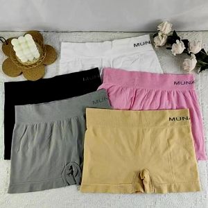 Japan Munafie Women Mid-Waist Womens Short Panties Ice Silk Seamless Boxer BoyShort Ultra Thin Underwear Seluar Dalam Wanita 安全裤