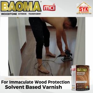SYK 1L MCI Paint Baoma Woodtone UV Absorbent Weather Resistant Wood Varnish Cat Varnish Kilat Shellac Kayu Syelek Kilat