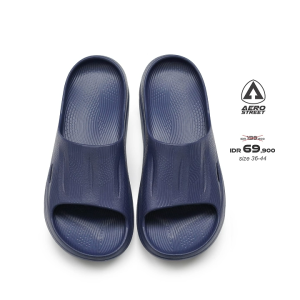 Aerostreet 36-44 Sandal Cushion Flow  Biru Navy Sandal Selop B1AAA