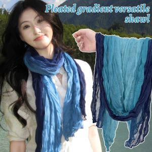 Bohemian đau khổ khăn Womens nhăn lanh bọc Sa Mạc Phong Cách Headband Khăn choàng thời trang hợp thời trang phụ kiện mùa hè khăn trùm đầu