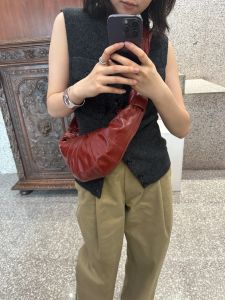 Lemaire Horn Bag Linen Coated New Style Croissant Texture Dumpling Bag Single Shoulder Slant Cross Chest Waist Bag