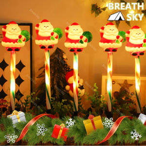 5pcs/set Christmas Snowman Lights Solar Lights Garden Outdoor Light Lawn Lamp Home Xmas Party Decor
