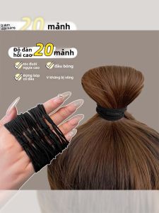 NING ZHOU | High Ponytail Non-Collapse Hair Tie Black Elastic Band Durable Hair Accessory