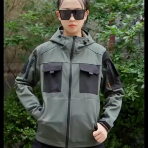 New Sharkskin Soft Shell Hooded Jacket Windproof Waterproof Camping Hiking Hunting Jacket Stretch Fleece Sportswear