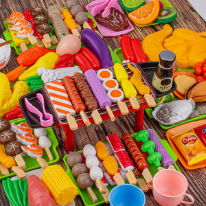 Childrens BBQ Grill Toy Set Simulation Food Mini Barbecue Skewers Boys Girls Pretend Play Kitchen Accessories