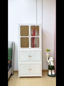 AONEZ Lemari Pakaian Rakit Plastik Anak 6 Pintu Lemari Portable Rak Baju Gantungan/ Lemari Pakaian Plastik / Lemari Baju Plastik DIY Wardrobe Lemari Poratable Anak Rak Baju Dan Buku Rak Topi Lemari Plastik Lemari Pakaian Lipat