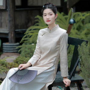 New Chinese Style Cotton Linen Womens Fashion High End Zen Suit Tea Ceremony Teacher Set Spring New Arrival Top