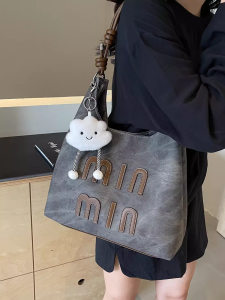 Leisure Commute Retro Large Capacity Bag Female 2024 New Arrival Autumn and Winter Denim Shoulder Messenger Bag Tote Bag