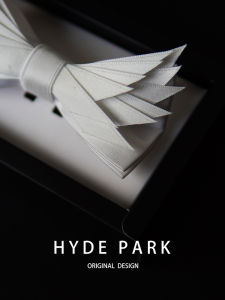 Hyde Park White Feather Hosts Emcee Fancy Bridegroom White Bow Tie Wedding Men Bow Tie Flower