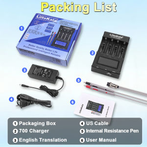 LiitoKala Lii-700 Universal 18650 AA AAA Charger QC 12V 5A Fast Charge Overcharge & Reverse Protection 0V Battery Activation