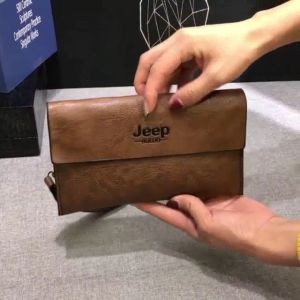 JP078 JEEP - Dompet Branded Pria Wanita Hand Bag Clutch Kulit Classic Premium Import Murah Tas Tangan Cowok Distro Pesta Kondangan